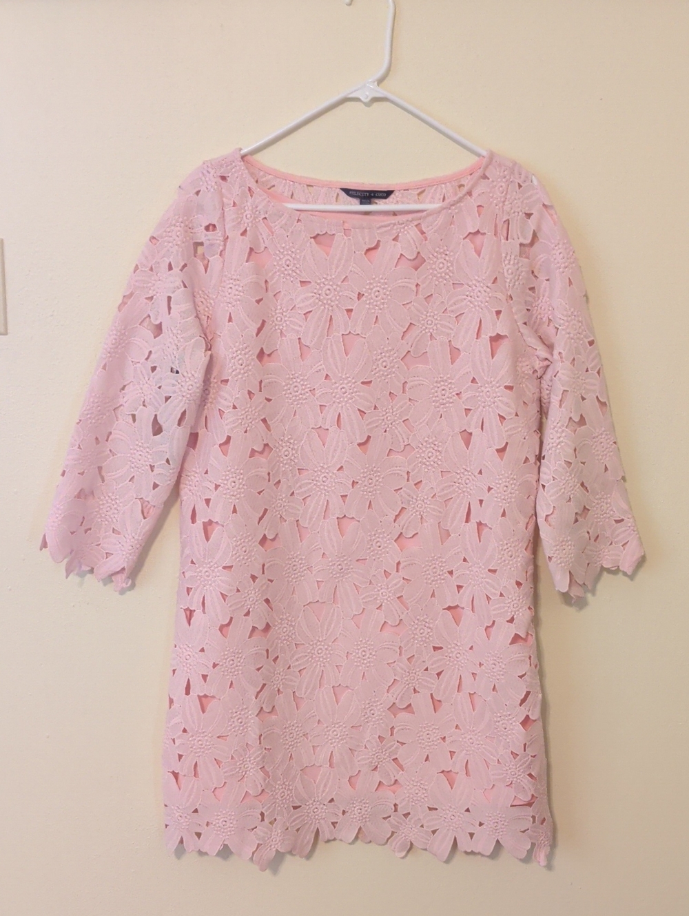 Felicity & Coco Pink Lace Floral Shift Dress